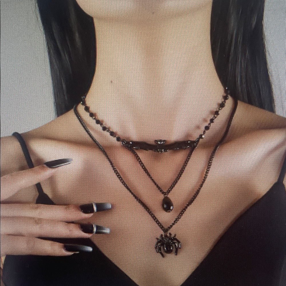 Elegant Black Layered Necklace Set